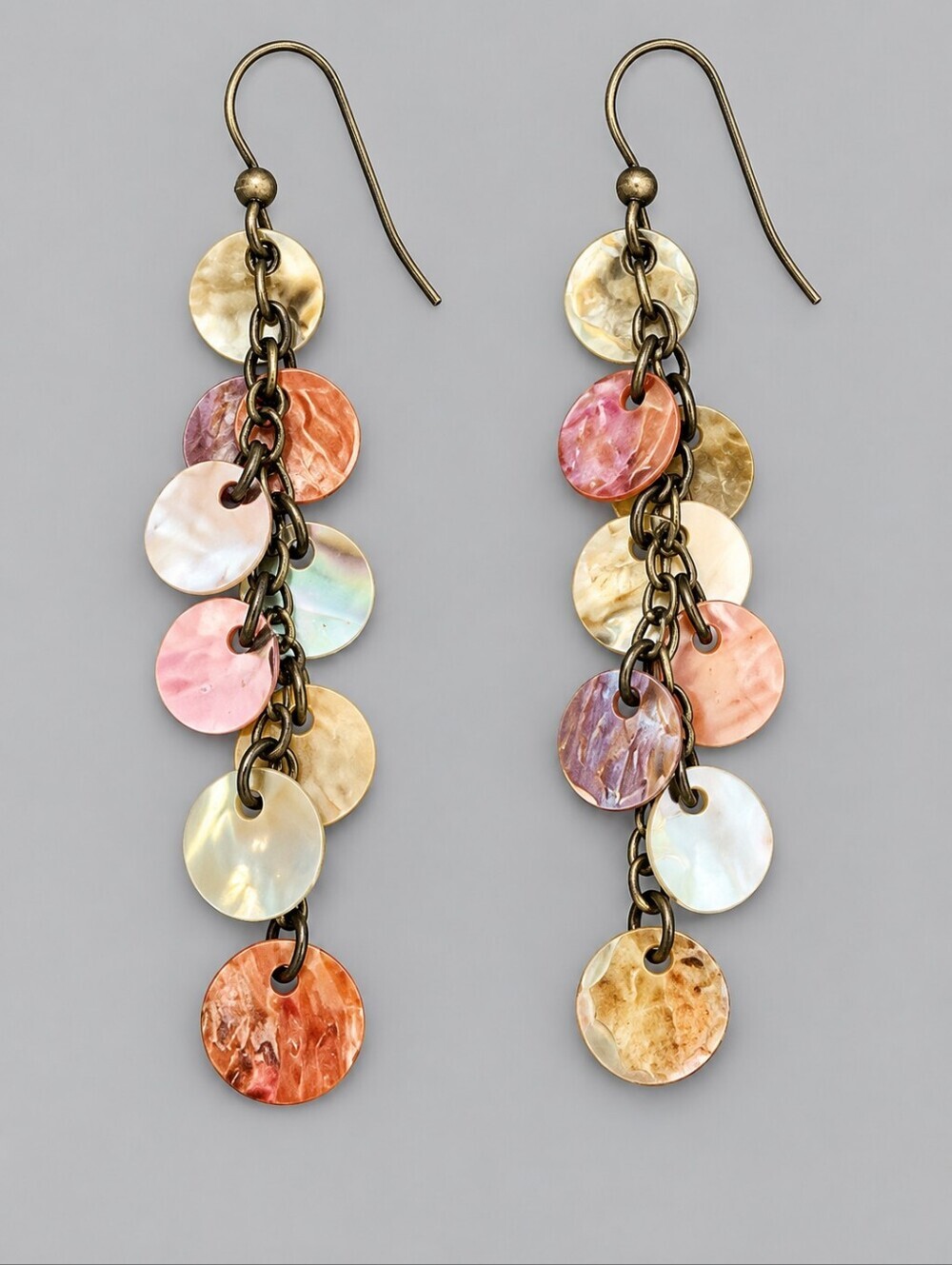 3/$30 VTG Shell Cluster Mermaidcore Dangle Hook Earrings